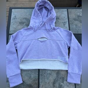 Gymshark Raw Edge Hoodie Crop Large Lilac Black Bundle